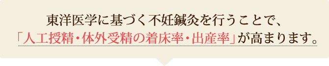 東洋医学に基づく不妊鍼灸を行うことで「出産率」が高まります。